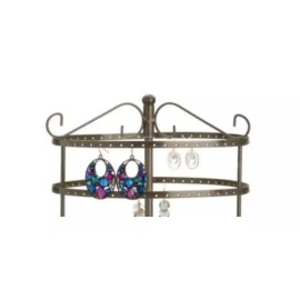 Unbranded/Generic Earring Display Holds 72 Pr Jewelry Countertop Rack 13" H Rotating Spins Metal