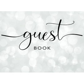Wedding Guest Book | Elegant Silver Bokeh Guestbook Registry Sign in with Address Line For Reception