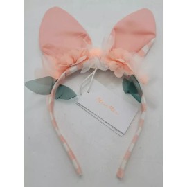 Meri Meri Headband Bunny Rabbit Ears Easter Checkered  Gingham Party Kids Pink