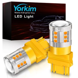 Yorkim 3157 LED Bulb Amber, high Brightness 3156 led Bulb Amber with Projector 3057 3056 3457 4157 Bulb led Replacement Lamp for Turn Signal Blink Lights, Pack of 2