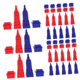 WOONEKY 80pcs Replacement Game Pieces Set Board Game Plastic Houses and Hotels Board Parts for Replacement