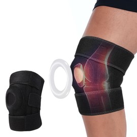 Knee Support for Women Arthritis,Breathable Knee Support Men,1Pcs Black Adjustable Knee Brace with Kneecap EVA Pads Side Stabilizers Anti-Slip Design for Sports,Joint Pain,Tendonitis,Meniscus Tear