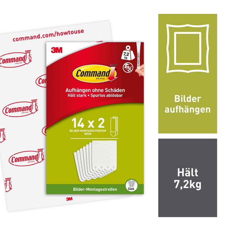 Command Picture Mounting Strips, Picture Hanger, Value Pack of 14