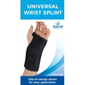 Blue Jay An Elite Healthcare Brand Universal Cockup | Wrist Splint for Carpal Tunnel Syndrome | Slip-on Wrist Splint Brace | 5.5" - 8.5" inch (Black)
