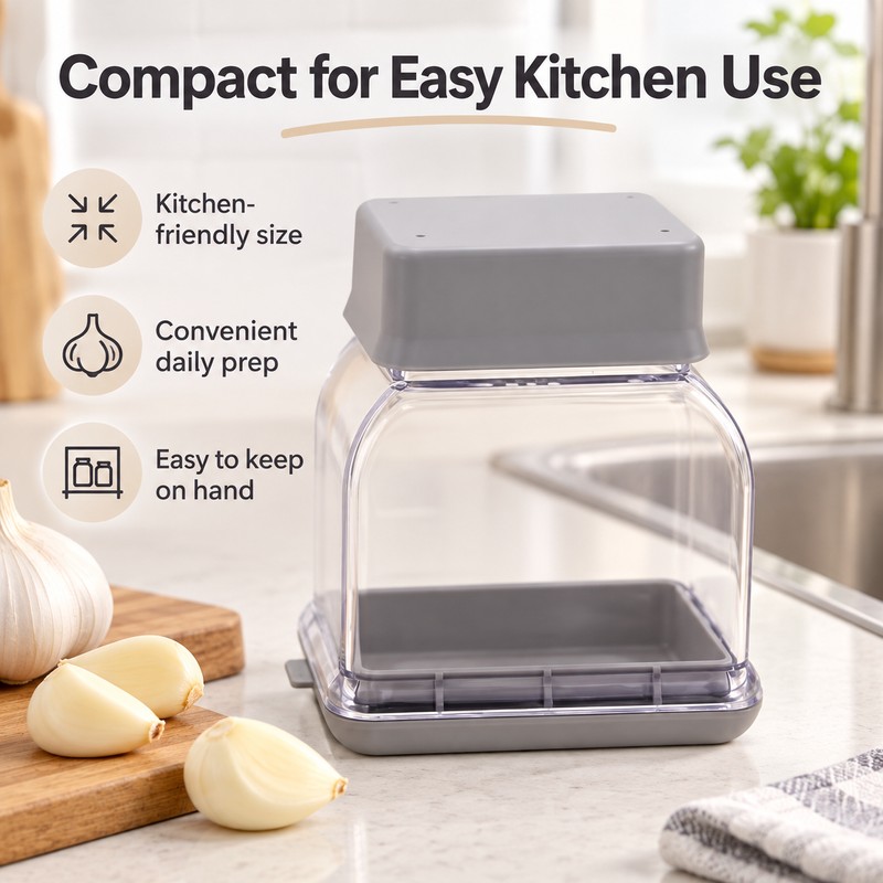 Manual Garlic Press & Slicer for Food Prep – Hand-Press
