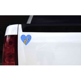 StickerTalk Heart-Shaped Vinyl Saxophone Sticker, 4 inches by 4 inches