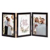 Lavezee 5x7 Black Trifold Picture Frame, Vertical Hinged Frames Made