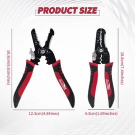 HOUSERAN Wire Stripper, 5-Piece Set, Multi-functional, Cable Stripper, Wire Stripper, Wire Cut, Crimping Pliers, Electrician, Tools