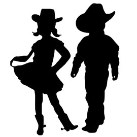 Western Silhouette Vinyl Decal Stickers, 2-Pack, Decorative Waterproof Design for Laptops, Cars, Water Bottles#B051