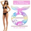 2pcs Pool Floats Mermaid Pool Tubes with Tail,Inflatable Swimming Ring,