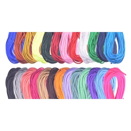 KONMAY 15 Colors Mixed 150 Yards 2.5mm Nylon Rattail Satin Silk Trim Cord Beading String for Chinese Knotting, Kumihimo, Beading, Macramé, Jewelry Making
