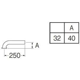 SANEI PH71-66-32 [Metal P-Trap Pipe] P Pipe for Pipe Diameter 1.3 inches (32 mm)