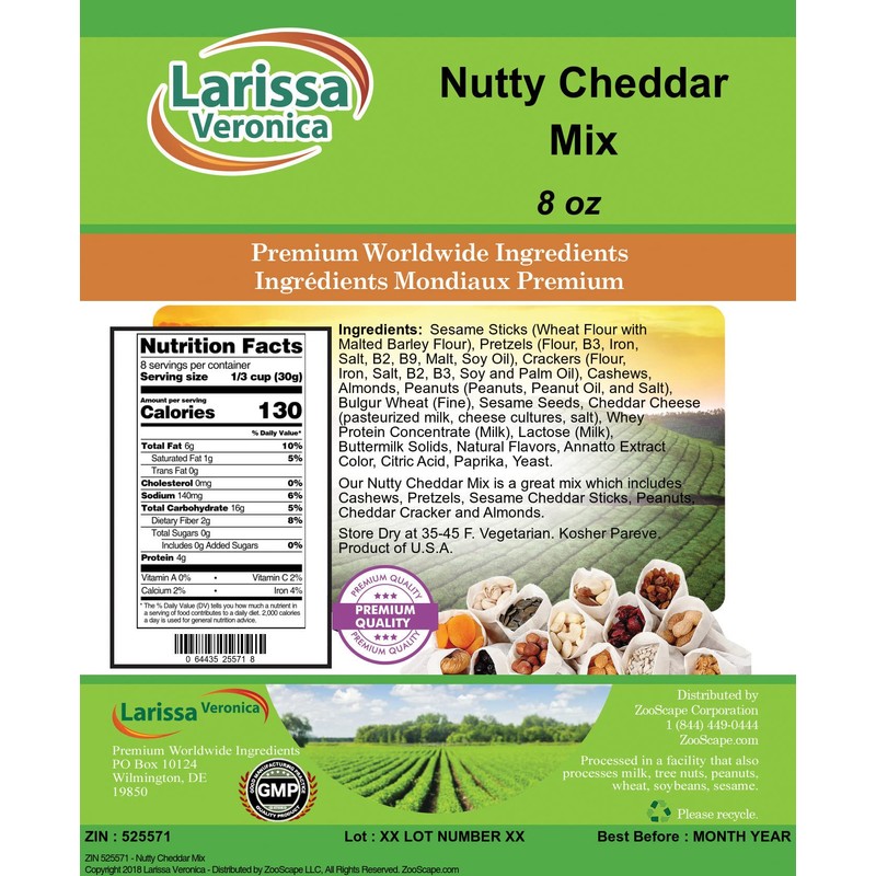 Nutty Cheddar Mix (8 oz, ZIN: 525571) - 3 Pack