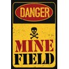 Ontrada Wooden Sign 20 x 30 cm Attention Danger Mine
