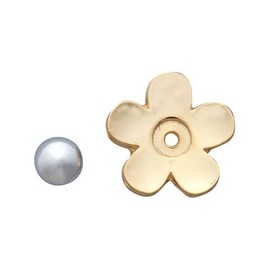 Pretty Nail Nail Art Parts, Daisy M, Gold, 2 Pieces