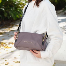 Bolso Crossbody Mujer,Bolsa Impermeable para Mujer,Bolso Bandolera para Mujer,Bolsa de mujer,Gran capacidad,Adecuado para Viajar,Trabajar,Salir,Ir de Compras,Uso Diario (Gris/Oro)