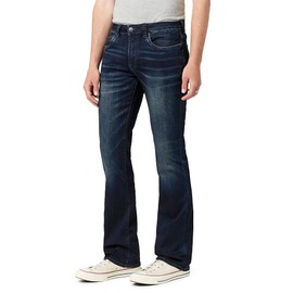 Buffalo David Bitton Men's Slim Boot King Jeans, Whiskered and Sanded Indigo, 34W x 32L