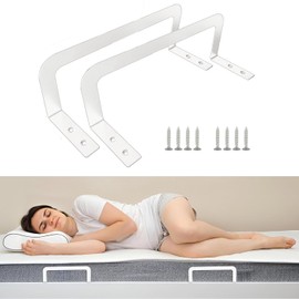 ECOHomes Mattress Retainer Bar - Mattress Slide Stopper Keep Mattress from Sliding | Non Slip Mattress Holder for Bed Frame Prevents Slipping Mattresses and Moving Mattress Topper, (2PCS, White)