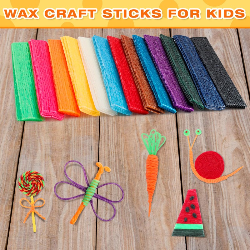 Tivcck 1000 PCS Wax Craft Sticks,Bendable Sticky Wax Yarn Sticks,Reusable