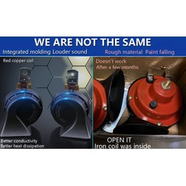 Car Horn 4 pack 12v Waterproof, Banhao horn Used for Trucks Trains and Ships, Electric Snails for Cars, Motorcycles, Alternative Electronic Parts for Cars and Horns for Trains