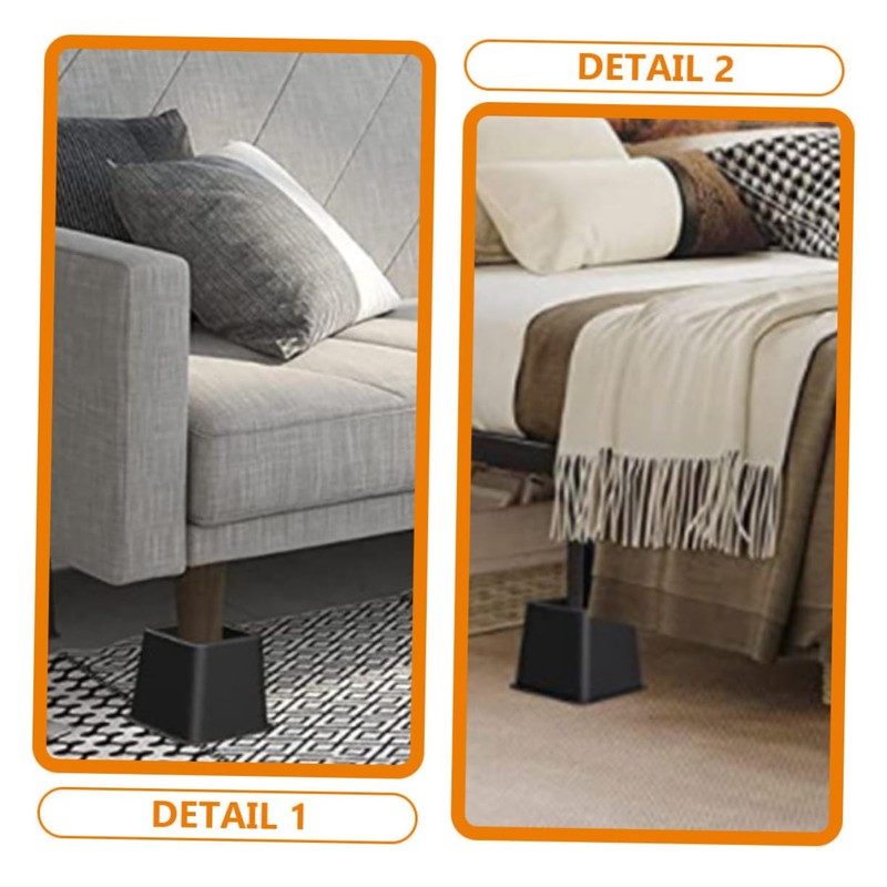 Ciieeo 4pcs Furniture Riser Blocks for Bed Frame Table Elevation