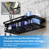 Styptika 2-Pack Adhesive Shower Caddy – Rustproof Aluminum Black Shower