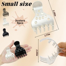 9 Pcs Hair Volume Clip for Roots, Root Lifting Hair Clips for Volume,Curly Hair Clips Volume Root Clips for Curly Hair,No Crease Volumizing Claw Clamps for Bouncy Curls(Black +White+ Brown)