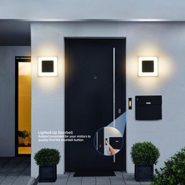 Asphodelia 2PCS Lighted Doorbell Buttons,Wired Door Bell Push Buttons, LED Door Chime,with Screws Wall Mounted Doorbell for Home Door/Garage Door Opener Button