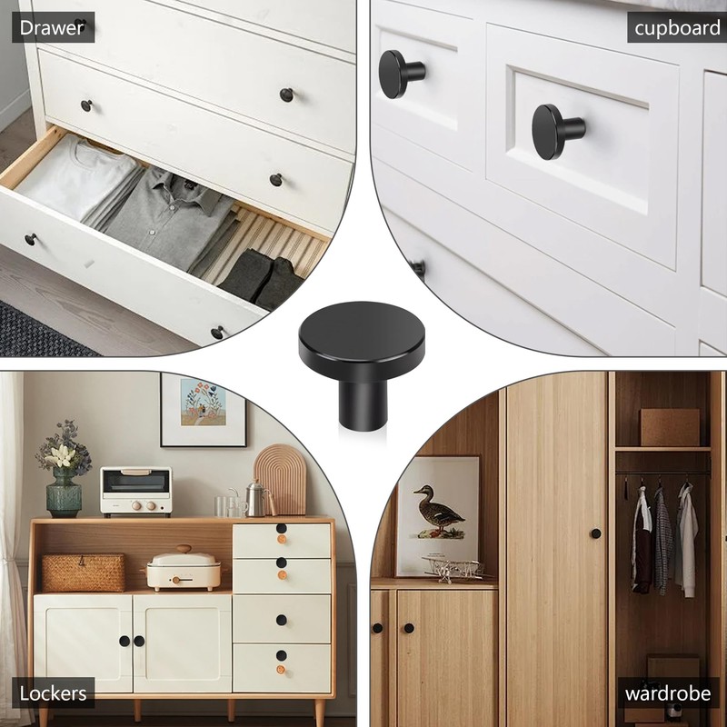YSDMY 12 Pcs Black Cupboard Knobs,Black Door Knobs Cupboard Handles