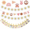 Groovy Daisy Banner Party Decorations with 12 Months Photo Banner