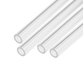 MECCANIXITY Acrylic Pipe Clear Rigid Round Tube 4pcs 7mm(0.3") ID 10mm(3/8") OD 6" for Lamps and Lanterns, Water Cooling System