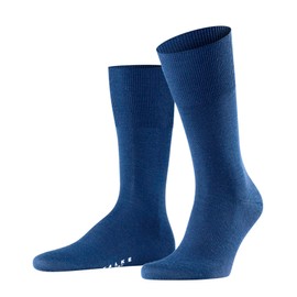 FALKE Airport New Wool Cotton Men's Socks Black White Many Other Colours Reinforced Men's Socks without Pattern Breathable Thick Plain, 1 Pair, Blue (Royal Blue 6000), 43-44