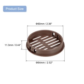 QUARKZMAN 24 Stück 60mm/2,36" Runde Soffit-Luftschlitze, Kunststoff-Soffit-Luftschlitzabdeckung, Runder Maschenloch-Lamellen für Badezimmer Küchenschrank Kleiderschrank, Dunkelbraun