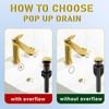 Bathroom Sink Drain without Overflow Brushed Gold, ABS Pop up