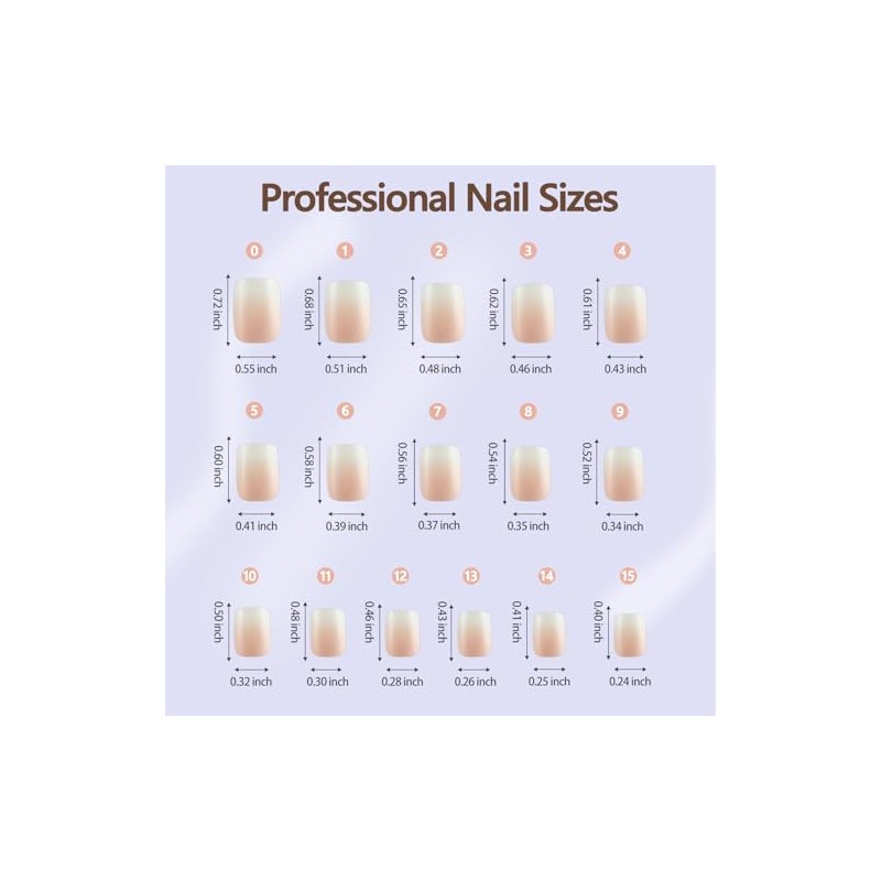Misssix Ombre Puntas de Uñas de Gel, 160 Piezas, Gradiente