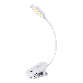 VAVOFO Rechargeable Book Light, 14 LEDs Eye Care Clip On Amber Reading Light for Bookworms Reading in Bed with 9 Colors 9 Brightness (White)