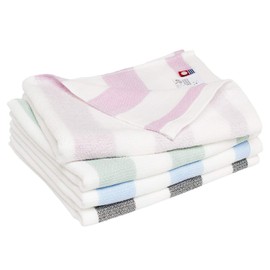 Bloom Imabari Towel, Certified Gauze Towel, Face Towel, Set of 4, Groovy, Border, Kitchen Towel, Quick Drying, Room Drying, Made in Japan, 100% Cotton (Assorted)