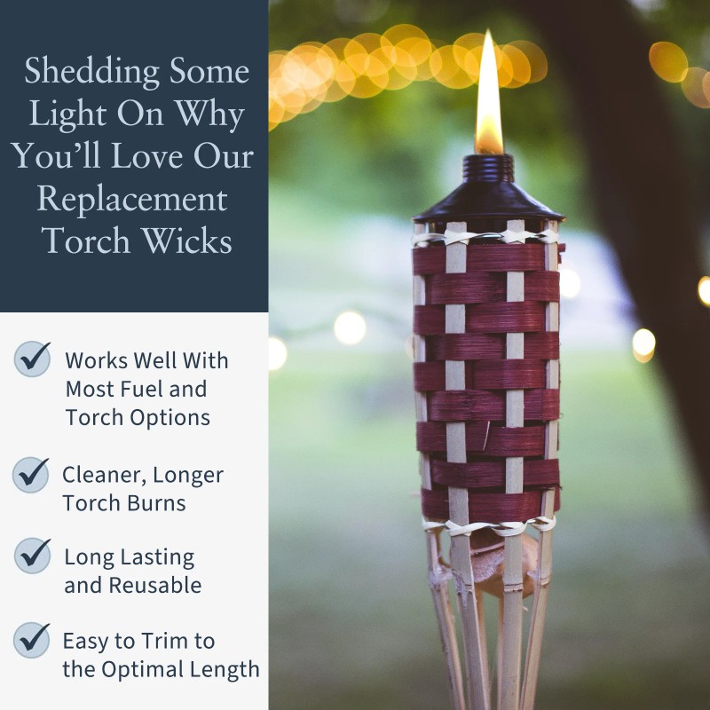 Airy Abode Replacement Lantern Wicks for Tiki Torches Set of