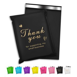 Jowlroel Thank You Poly Mailer 10x13 Inch 25 Pcs, Waterproof and Tear-Resistant Shipping Bags for Clothing, Strong Mailing Bags with Self-Seal, Cute Packaging Bags for Small Business