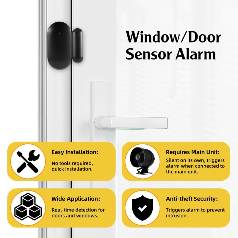 Upgraded WiFi Security Alarm System Kit-Wireless 120db Loud Weatherproof Siren