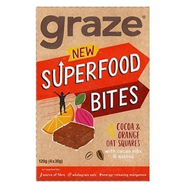 Graze Cocoa & Orange Flapjack with Quinoa & Super Cacao Nibs 4 x 30g