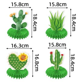 HAN SHENG 9 Pcs Hawaii Cactus Centerpieces Cactus Honeycomb Decorations Succulent Party Decorations Table Party Supplies Table Decorations Party Favors for Birthday Party Photo Props