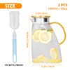 WHONLINE 2pcs Glass Pitcher With Lid and Spout, 1.8 Liter