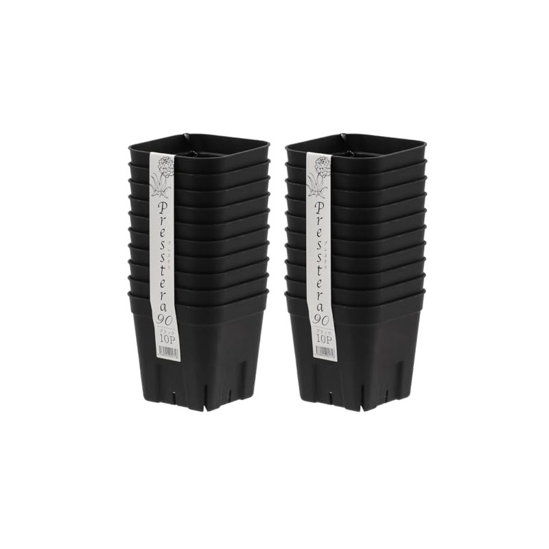 Generic Prestella 90 Poly Pots 20pcs Black Outdoor 7.8cm x
