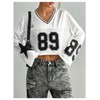 GORGLITTER Women's Number Graphic Jersey Crop Top Shirts Y2K 90s