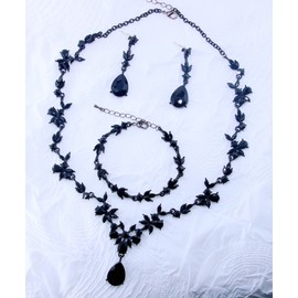 BiBeary Jewellery Set Bridal Women's Leaf Flower Wedding Statement Necklace Earrings Set Party Prom, Zirconia, Cubic Zirconia