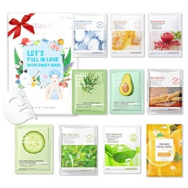 Kaely Paquete De 10 Máscaras De Hojas Variables, Mascarillas De Fiesta De Spa Para Niños Cuidado De La Piel, Mascarilla Facial Set De Cuidado De La...