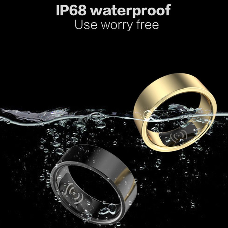 Bluetooth 5.0 Smart Health Ring IP68 Waterproof Stainless Steel Multifunctional