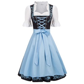 JASAMBAC Women's German Dirndl Dress Costume for European Oktoberfest Size XL Color Black