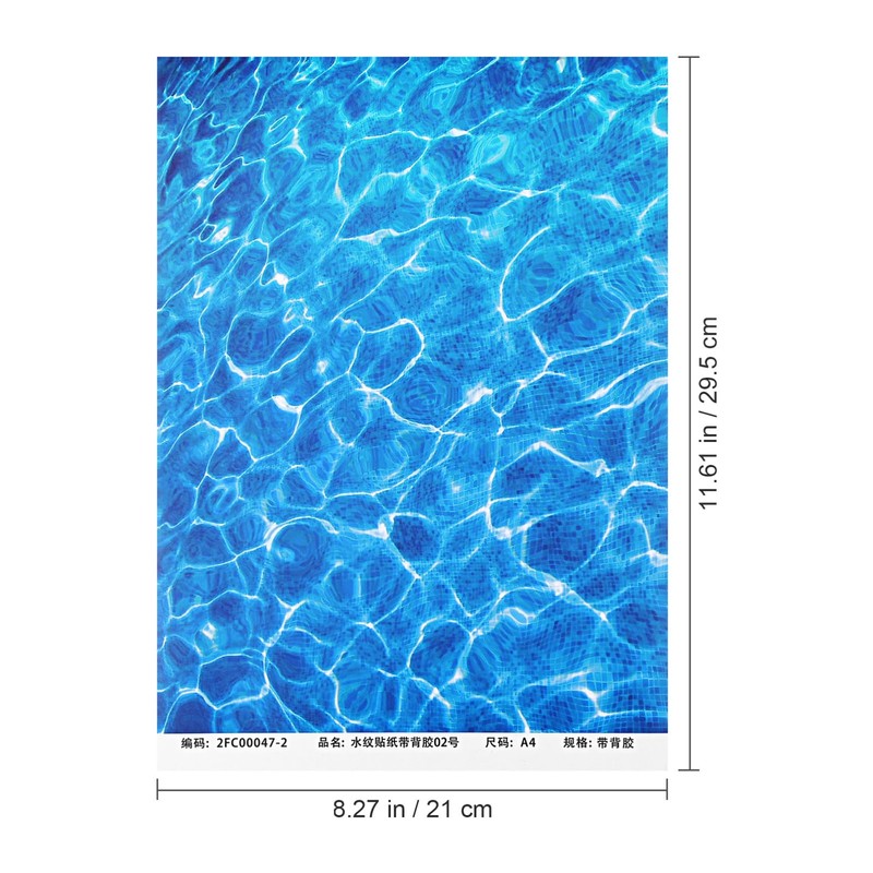 Cabilock 5Pcs Artificial River Tile Sheet 11.61X8.26In Simulated Water-Print Stickers